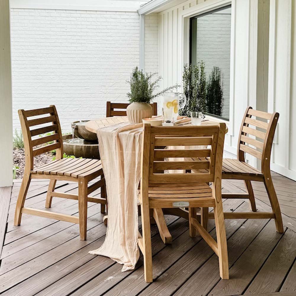 Luna Grade A Teak Round Table Dining Set - view 3