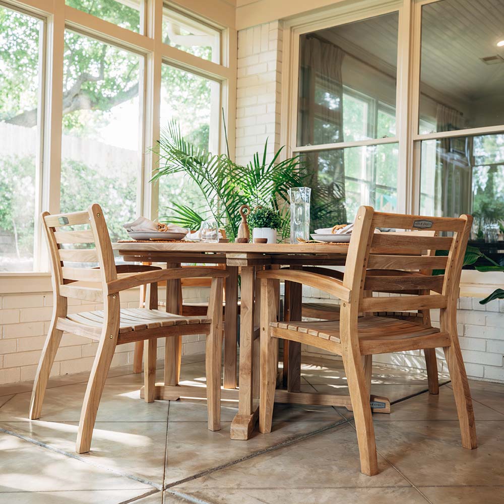 Luna Grade A Teak Lazy Susan Dining Set - view 2
