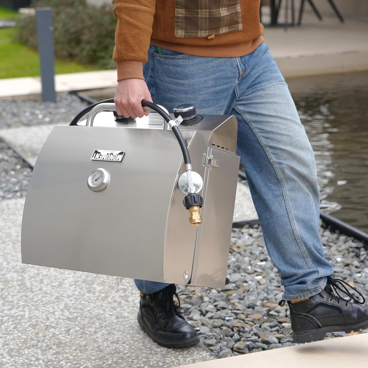 Monument 13742 - Stainless Tabletop Propane Gas Grill | 13742 & Cover & 1 LB Tank Adapter - view 25