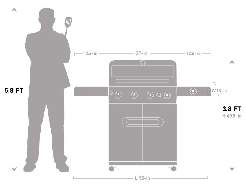 Monument Grills Mesa 415BZ - Stainless Propane Gas Grill | Mesa 415BZ & Smokerbox