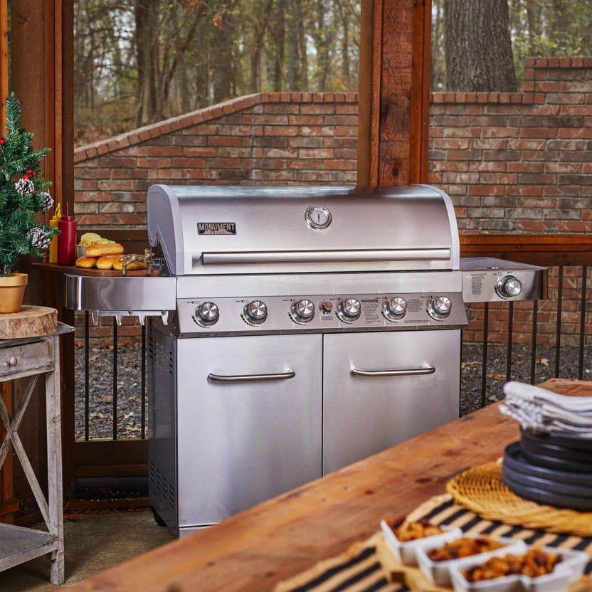 Monument Grills 77352 - Full Stainless Propane Gas Grill | 77352 (Include Rotisserie Kit) & Cover