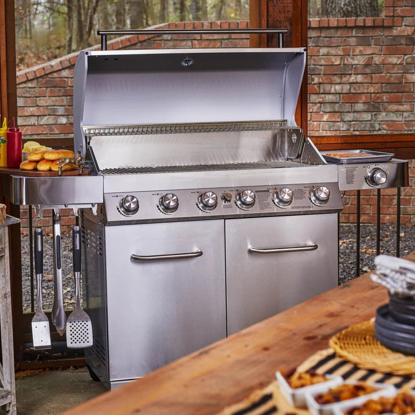 Monument Grills 77352 - Full Stainless Propane Gas Grill | 77352 (Include Rotisserie Kit) & Cover