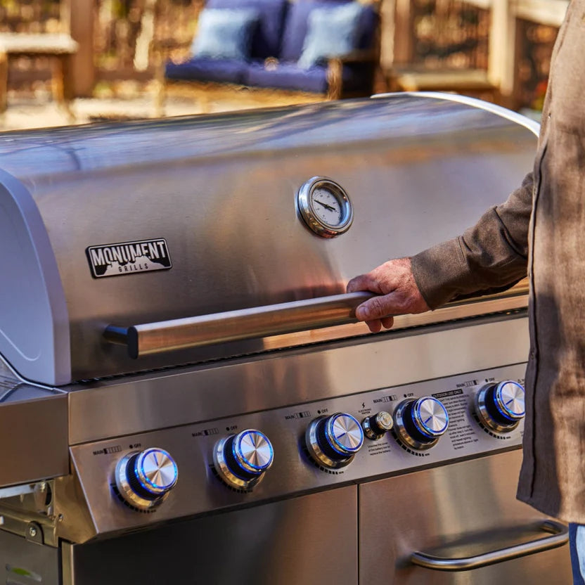 Monument Grills 77352 - Full Stainless Propane Gas Grill | 77352 (Include Rotisserie Kit) & Cover