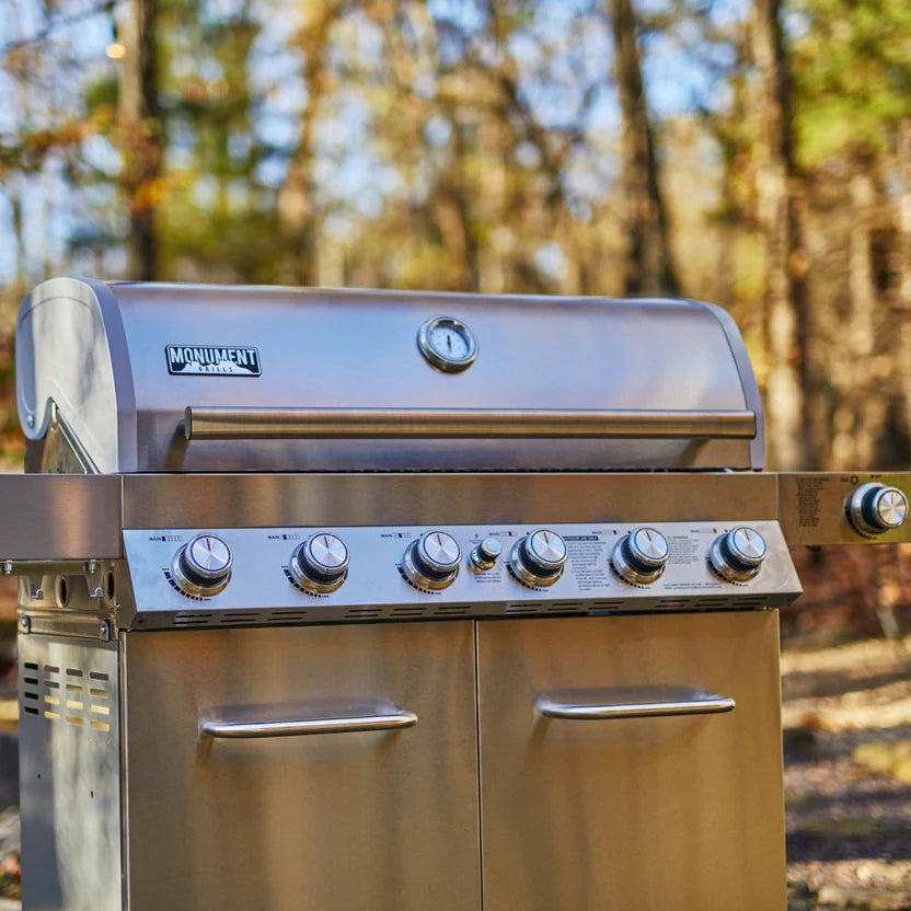 Monument Grills 77352 - Full Stainless Propane Gas Grill | 77352 (Include Rotisserie Kit) & Cover