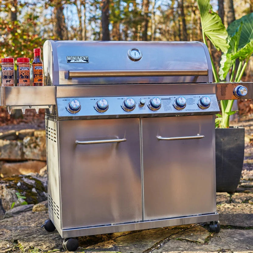 Monument Grills 77352 - Full Stainless Propane Gas Grill | 77352 (Include Rotisserie Kit) & Cover