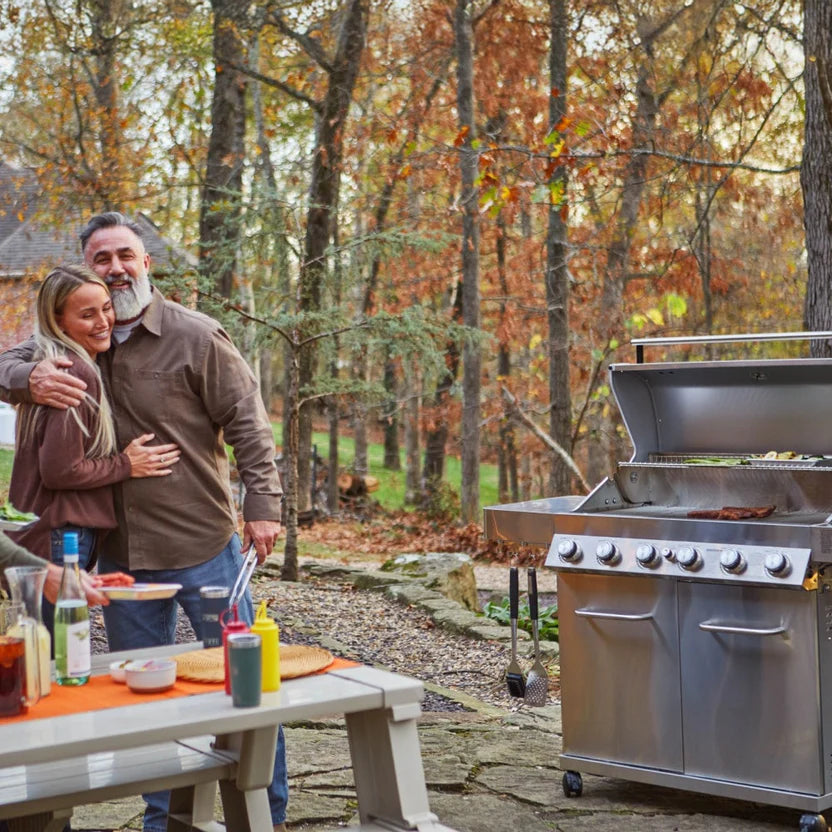 Monument Grills 77352 - Full Stainless Propane Gas Grill | 77352 (Include Rotisserie Kit) & Cover