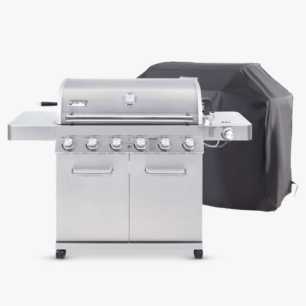 Monument Grills 77352 - Full Stainless Propane Gas Grill | 77352 (Include Rotisserie Kit) & Cover