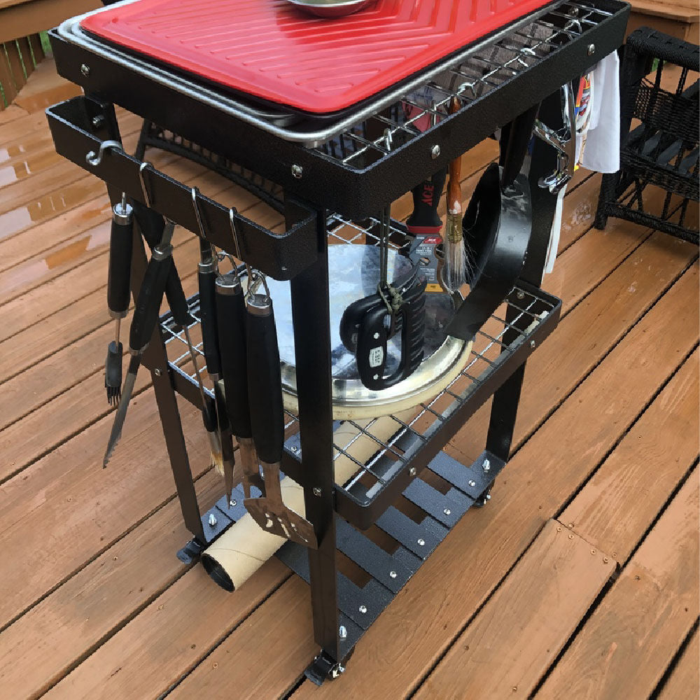 Barbecue Prep Station Grill Accessory Serving Cart - view 3