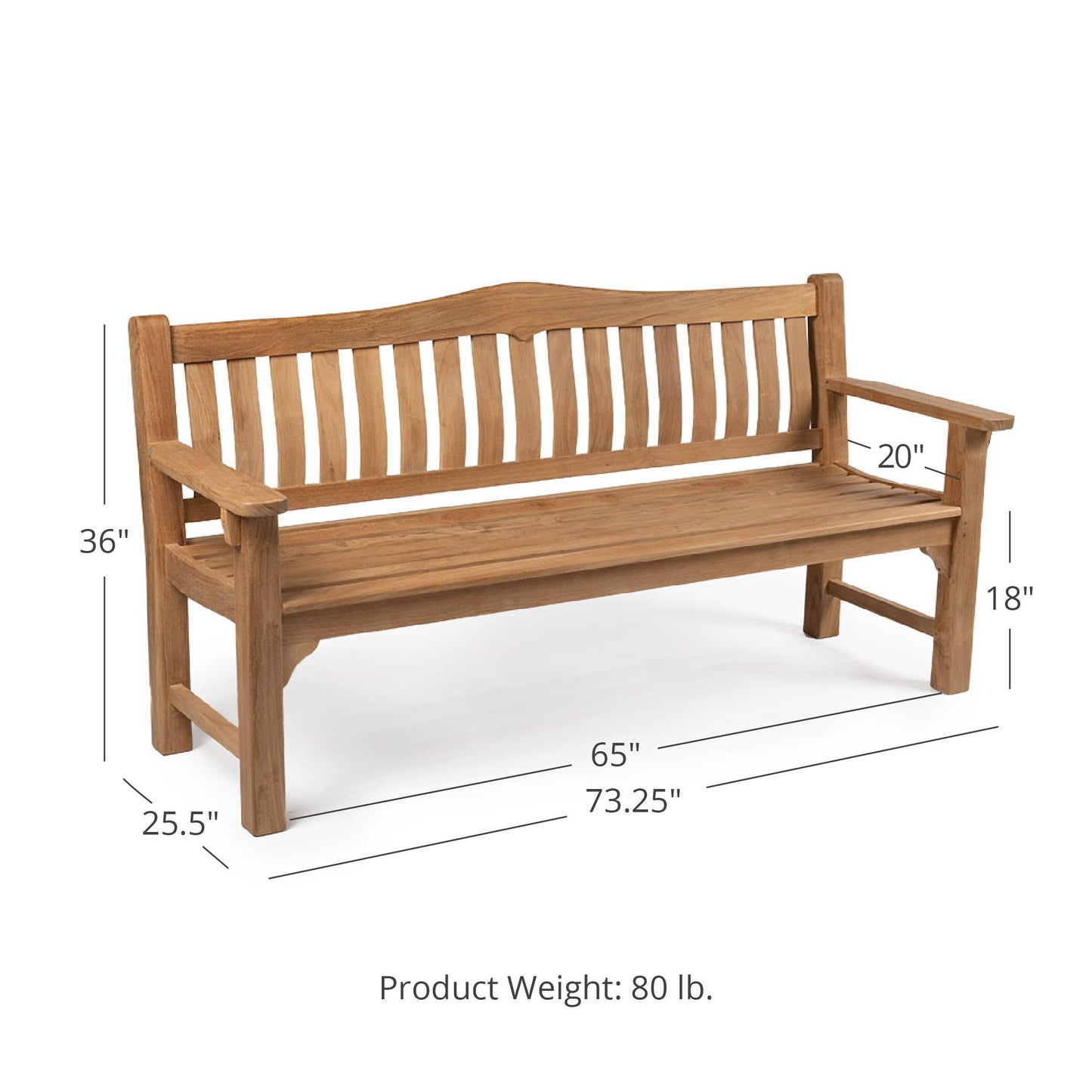 Luna Grade A Teak Folding Table - Bench Length: 73" | 73" - view 27