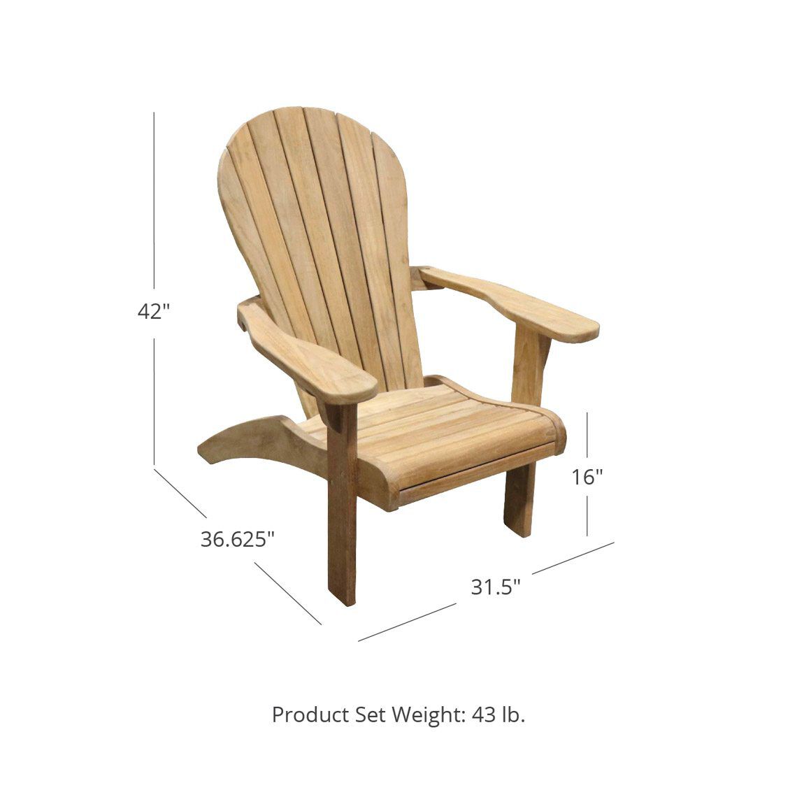Scratch and Dent - Teak Adirondack Chair - FINAL SALE
