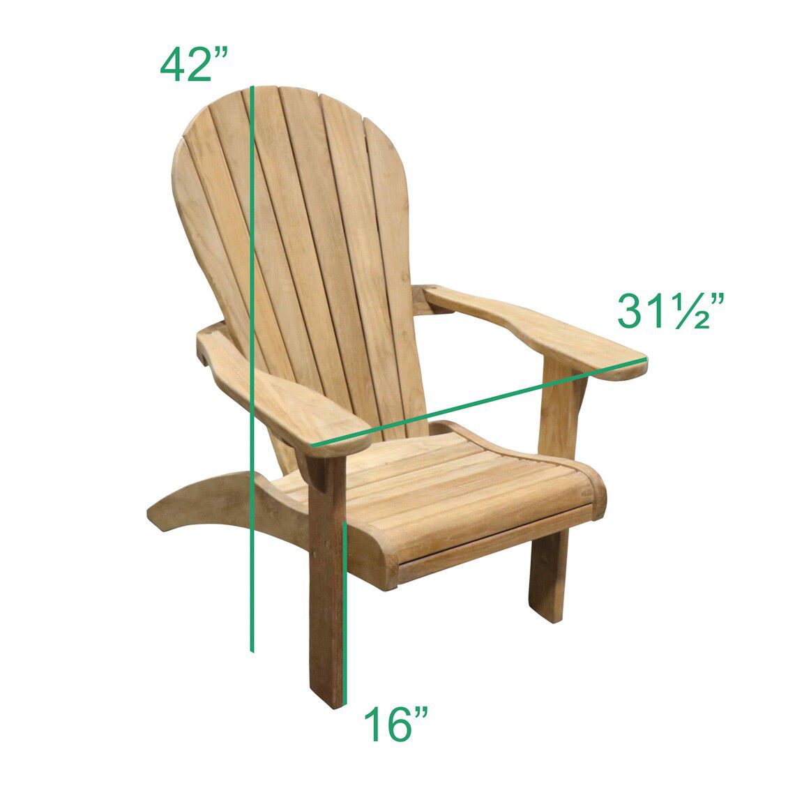 Scratch and Dent - Teak Adirondack Chair - FINAL SALE - view 6