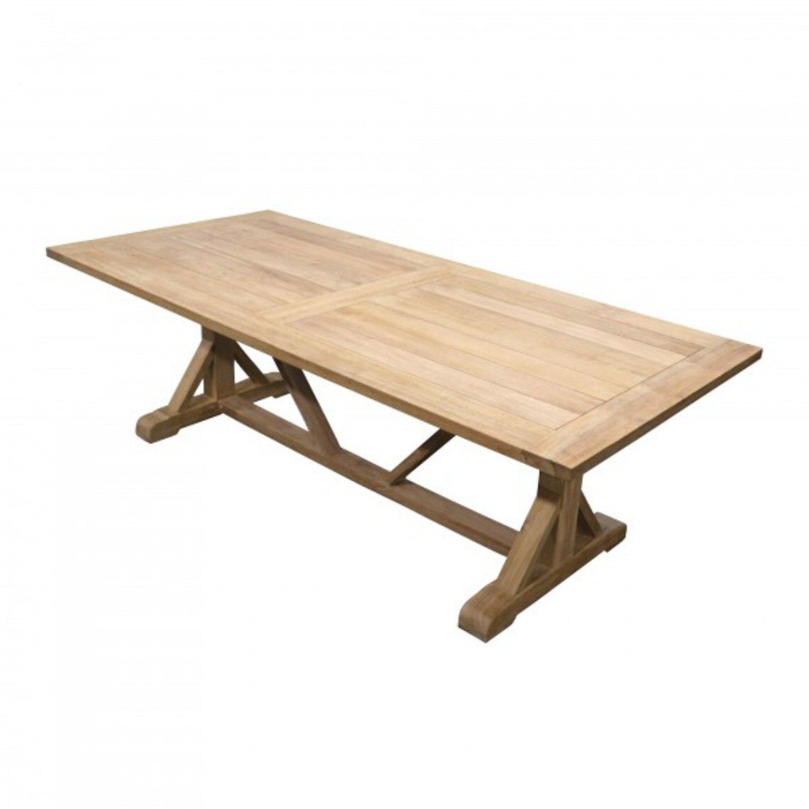 Scratch and Dent - 8 FT Teak Farmhouse Trestle Table - FINAL SALE - view 1