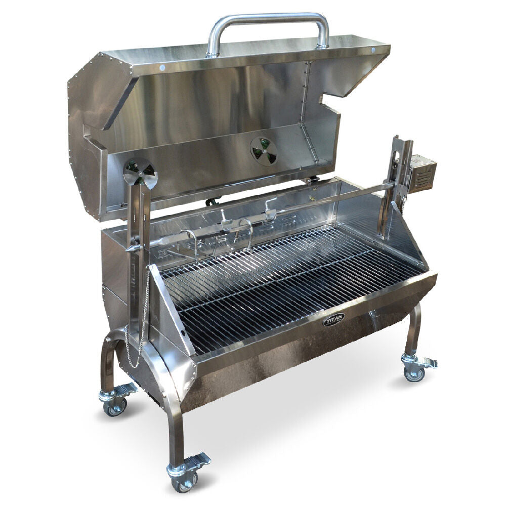 Scratch and Dent - 13W Stainless Steel Rotisserie Grill Roaster w/ Glass Hood - FINAL SALE - view 1