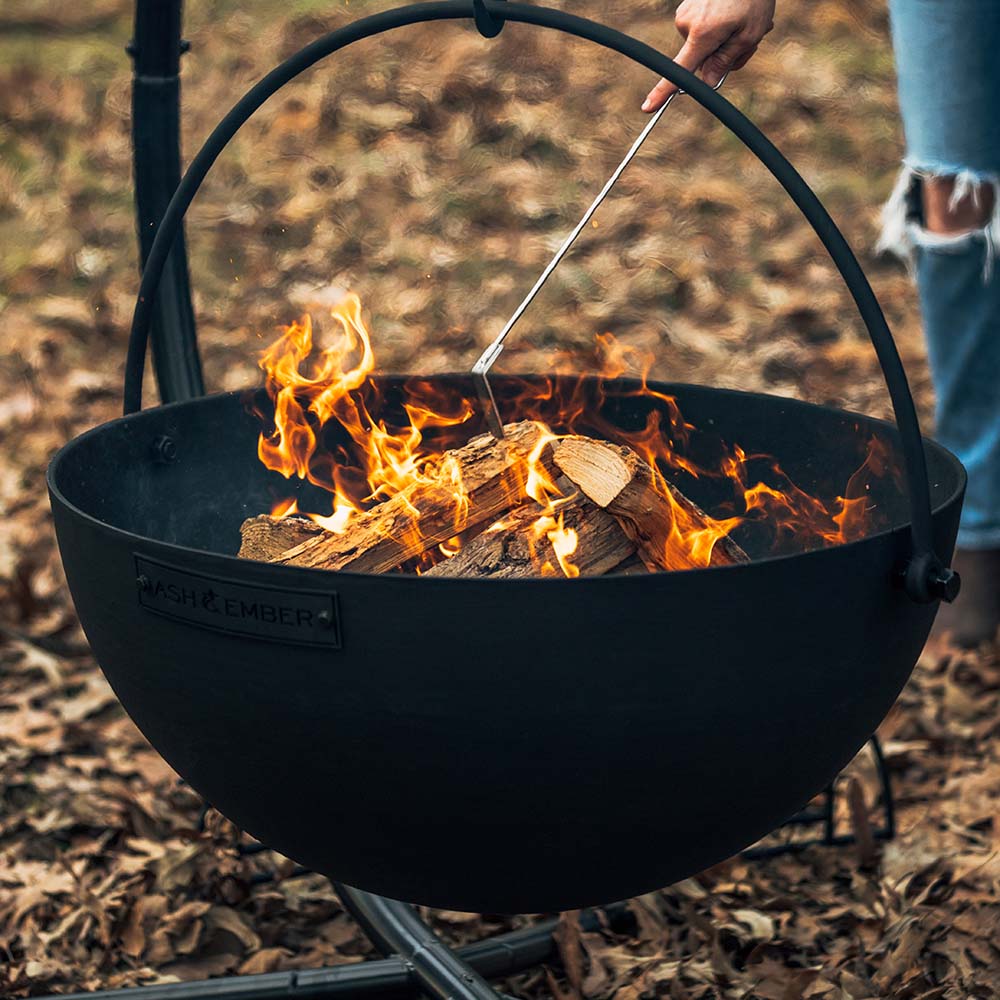 Cauldron Fire Pit Bowls - Cauldron Size: 30” / Optional Cauldron  Stand: Bowl + Stand | 30” / Bowl + Stand
