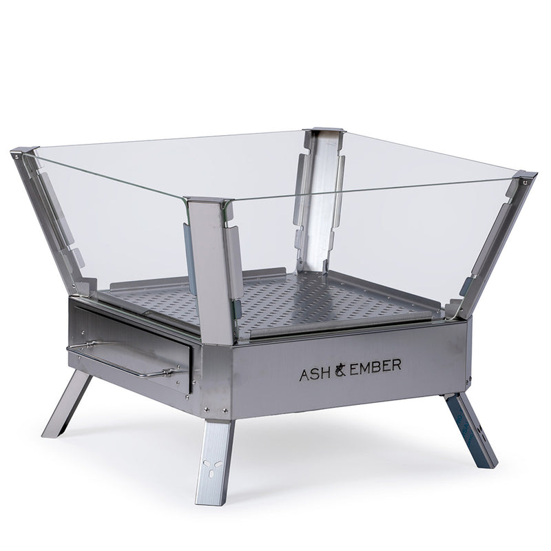 Stainless Steel Glass Fire Pit