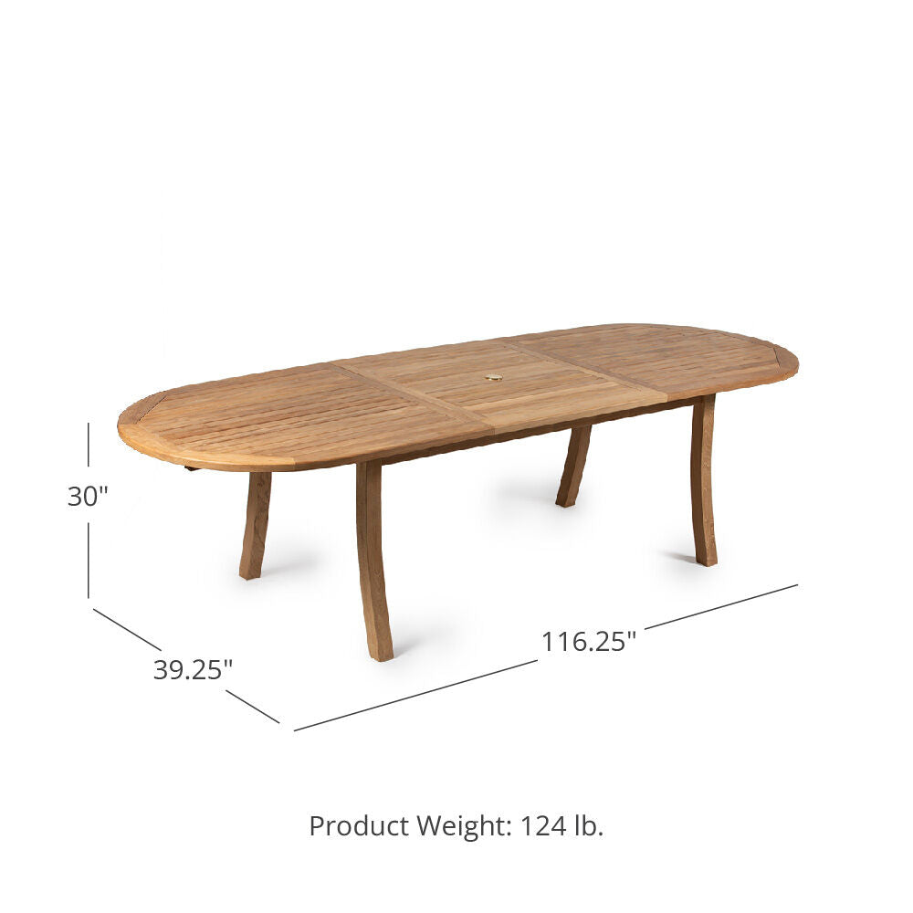 Scratch and Dent - Grade A Teak Bristol Large Extended Oval Dining Table - FINAL SALE - view 4