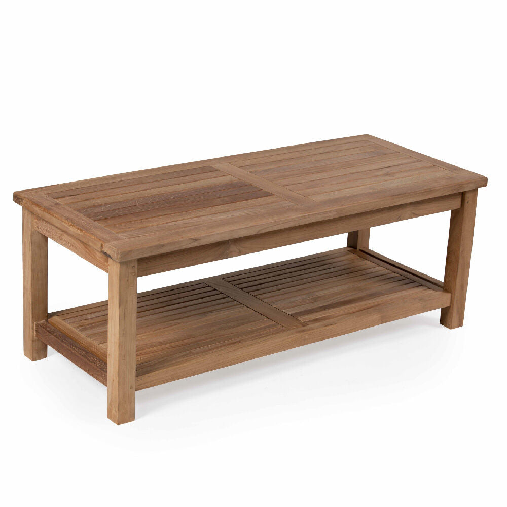 Scratch and Dent - Teak Outdoor Coffee Table with Shelf - view 1