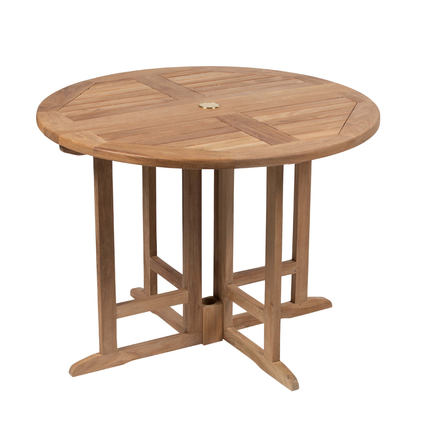 Scratch and Dent - Teak Round Folding Table | 35-In - FINAL SALE - view 1