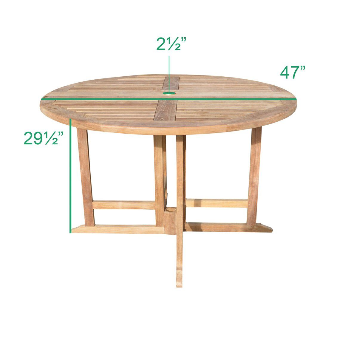 Scratch and Dent - Teak Round Folding Table | 47-In - FINAL SALE - view 6