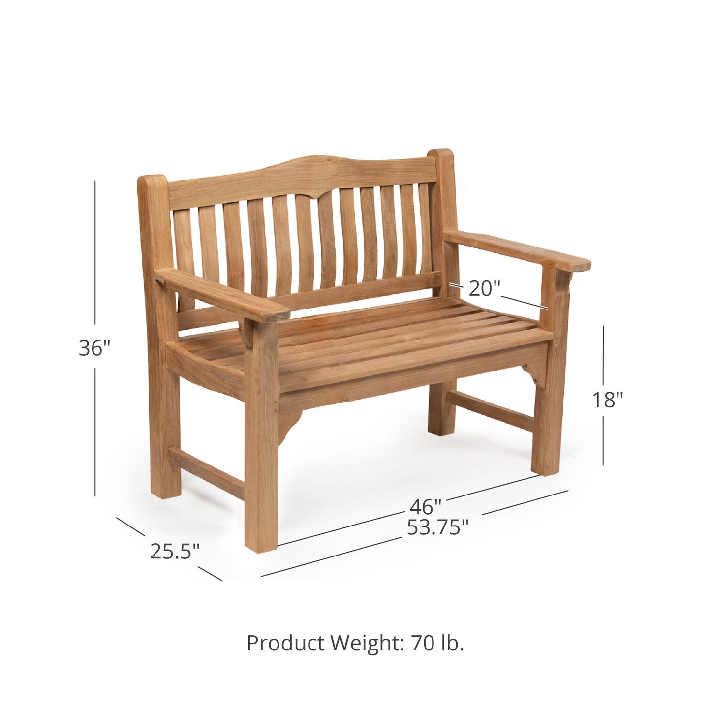 Scratch and Dent - Teak Raffles Bench - view 2