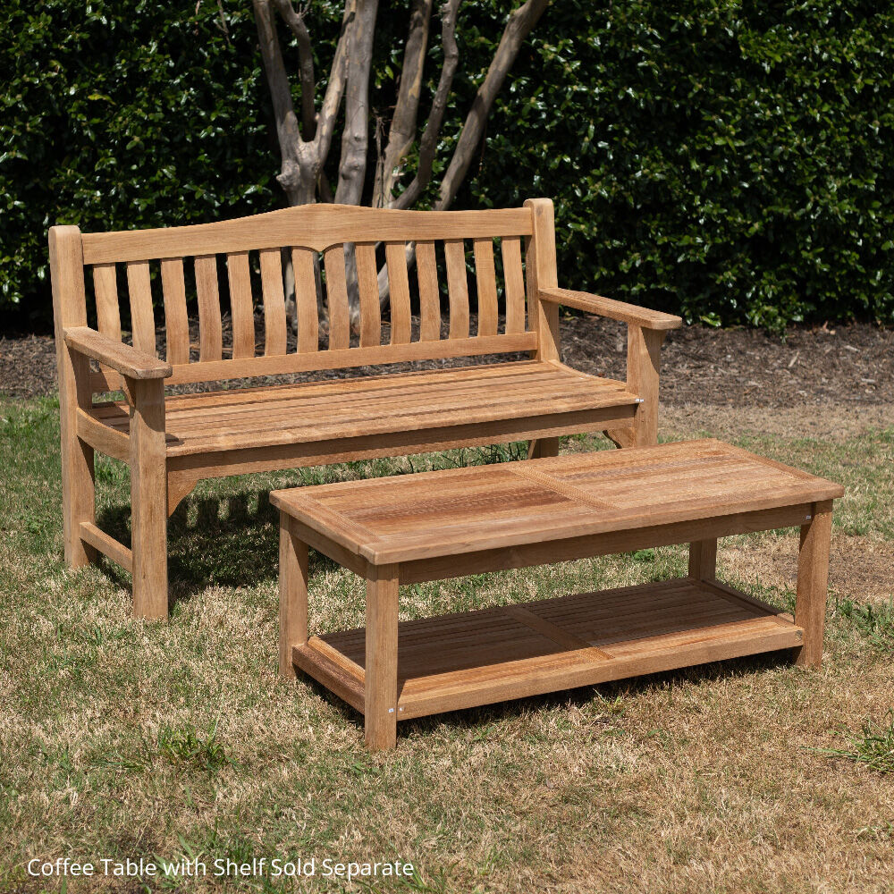 Scratch and Dent - Teak Raffles Bench | 74-in - FINAL SALE - view 2