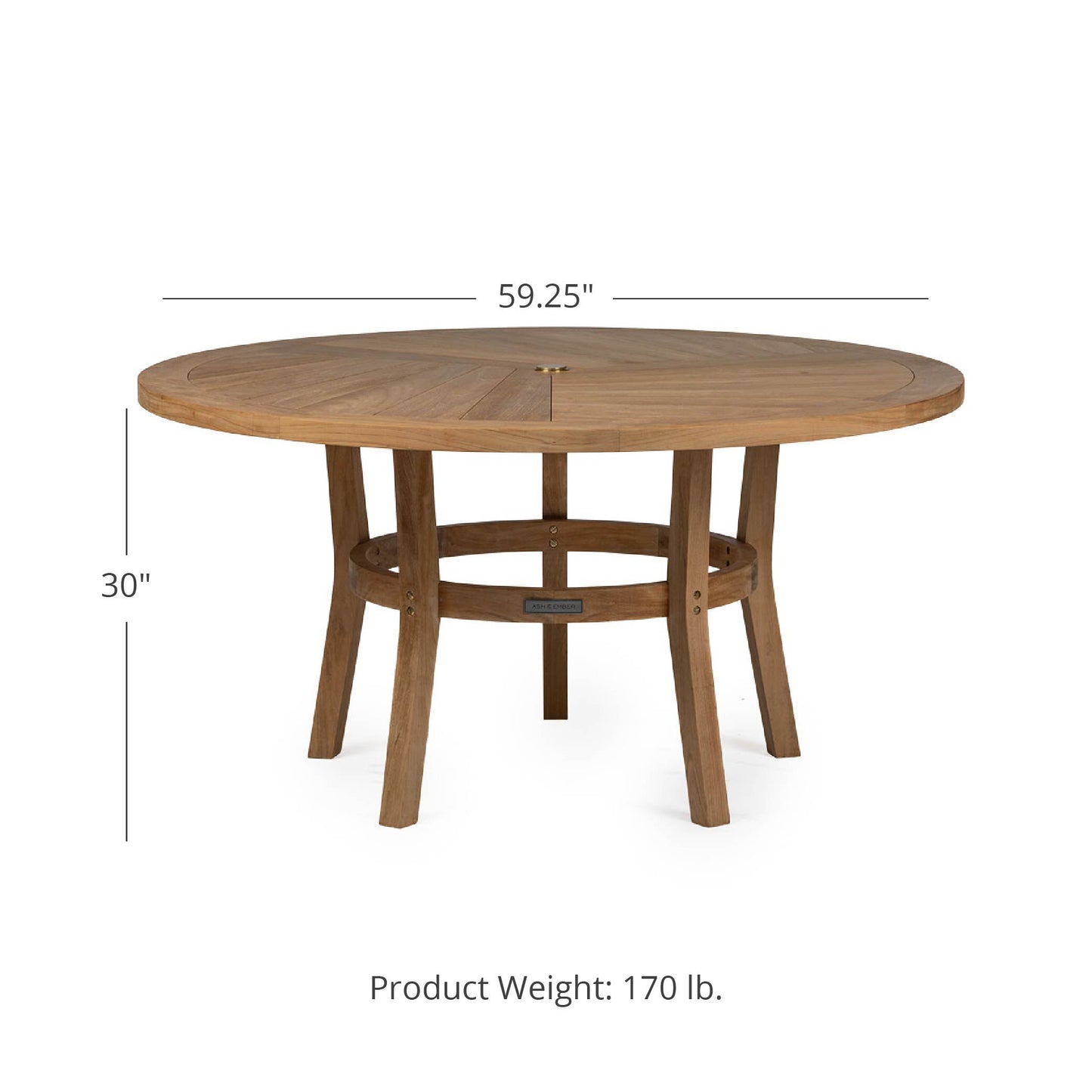 Scratch and Dent - Teak Round Dining Table | 59-in - FINAL SALE - view 4