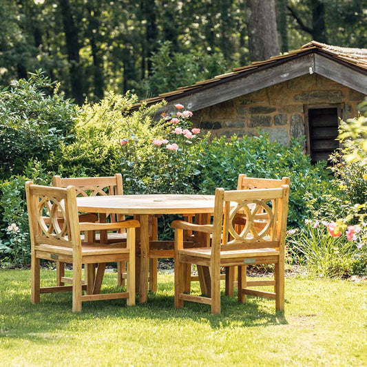 Savannah Grade A Teak Round Dining Table | 59" view 2