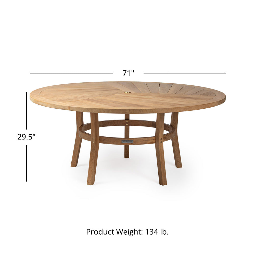 Savannah Grade A Teak Round Dining Table | 71"