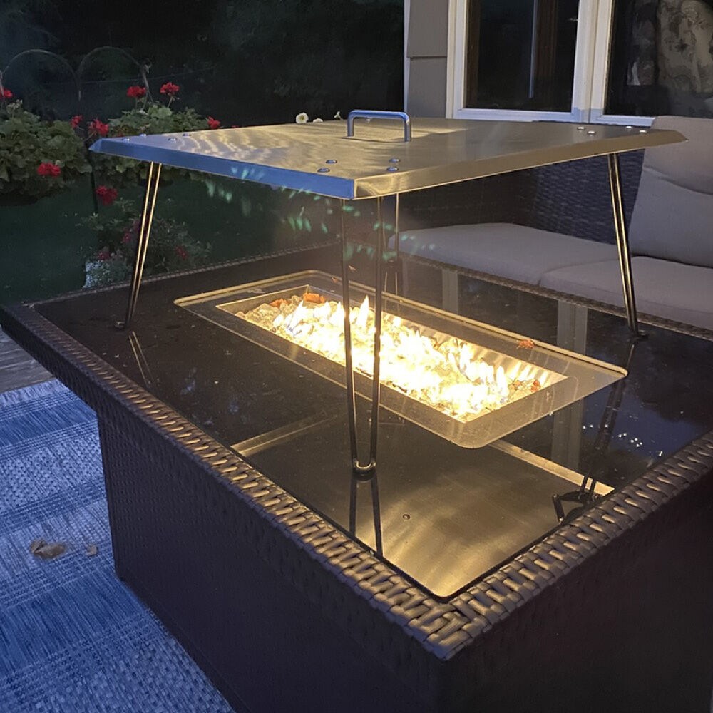 Scratch and Dent - Fire Pit Heat Deflector With Portable Stand - FINAL SALE - view 3
