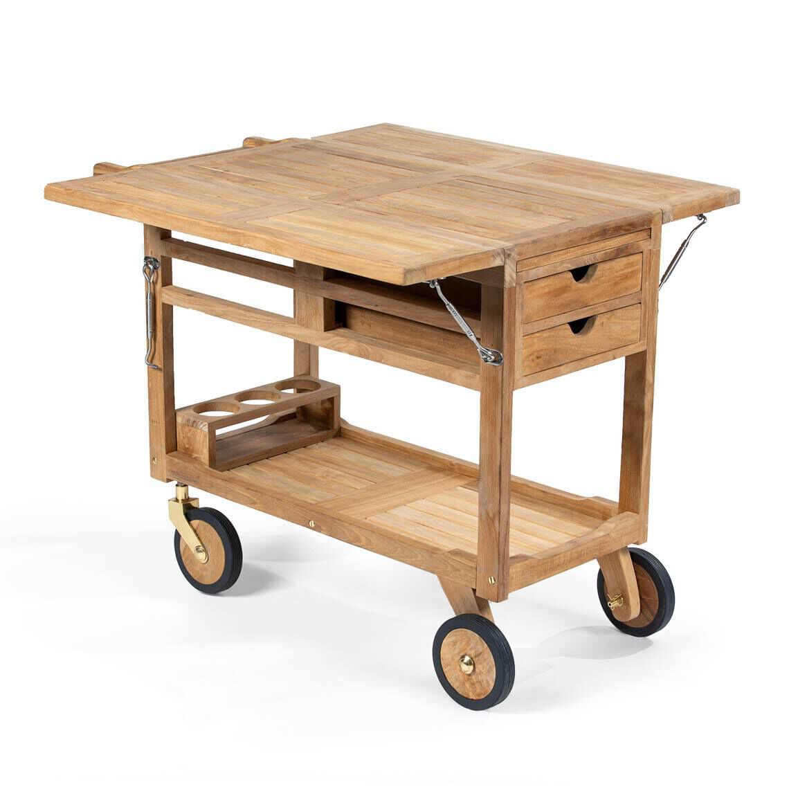 SCRATCH AND DENT - Teak Serving Cart - FINAL SALE - view 1