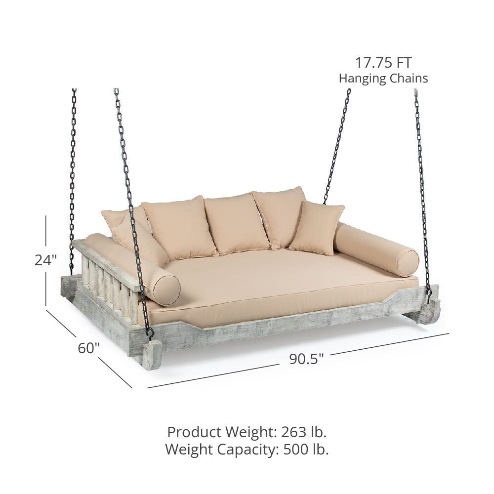 Scratch and Dent - Montana Chain Porch Swing Bed with Cushions and Pillows - view 8