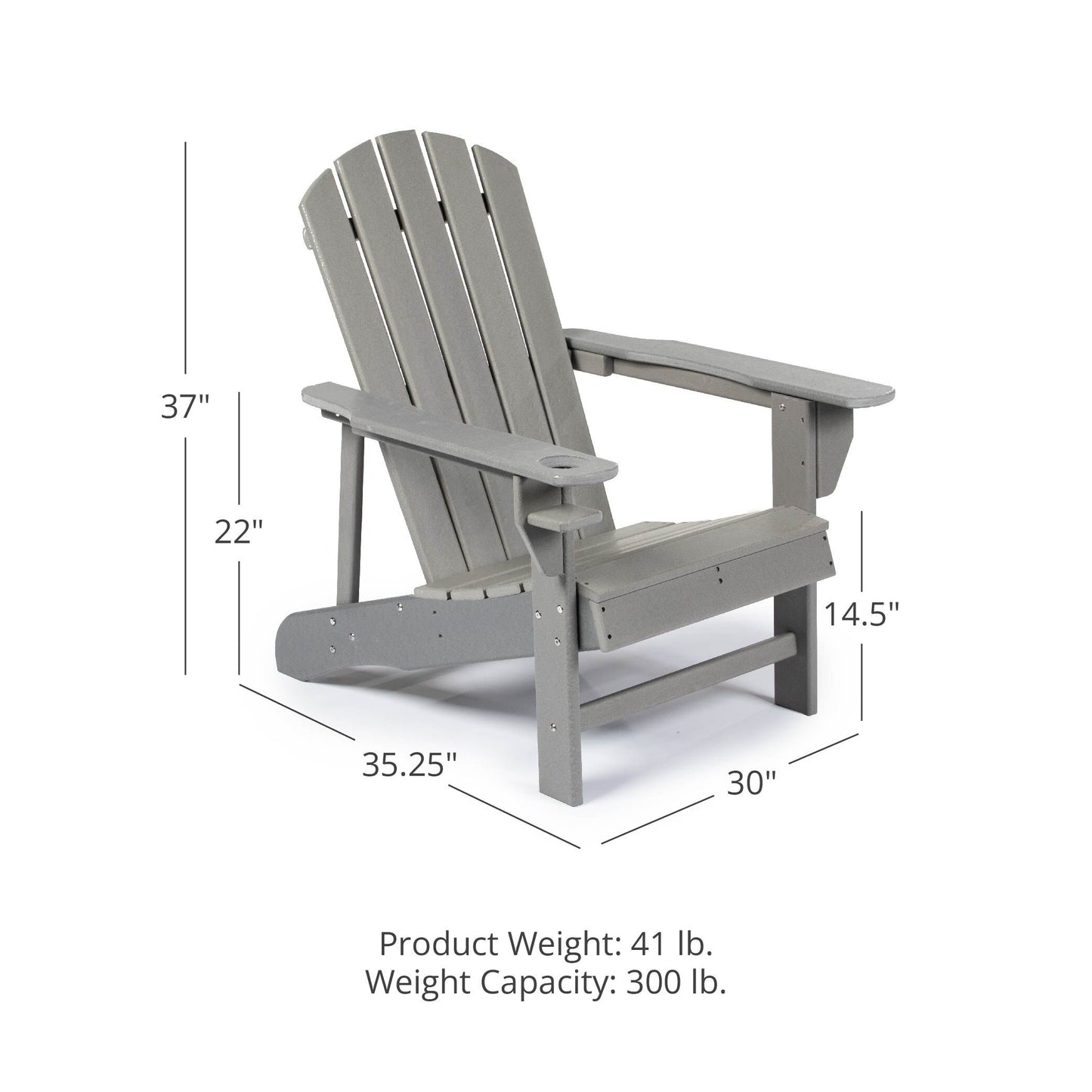 Everwood Hilltop Adirondack Chair - Adirondack Chair Color: Platinum Grey | Platinum Grey - view 17