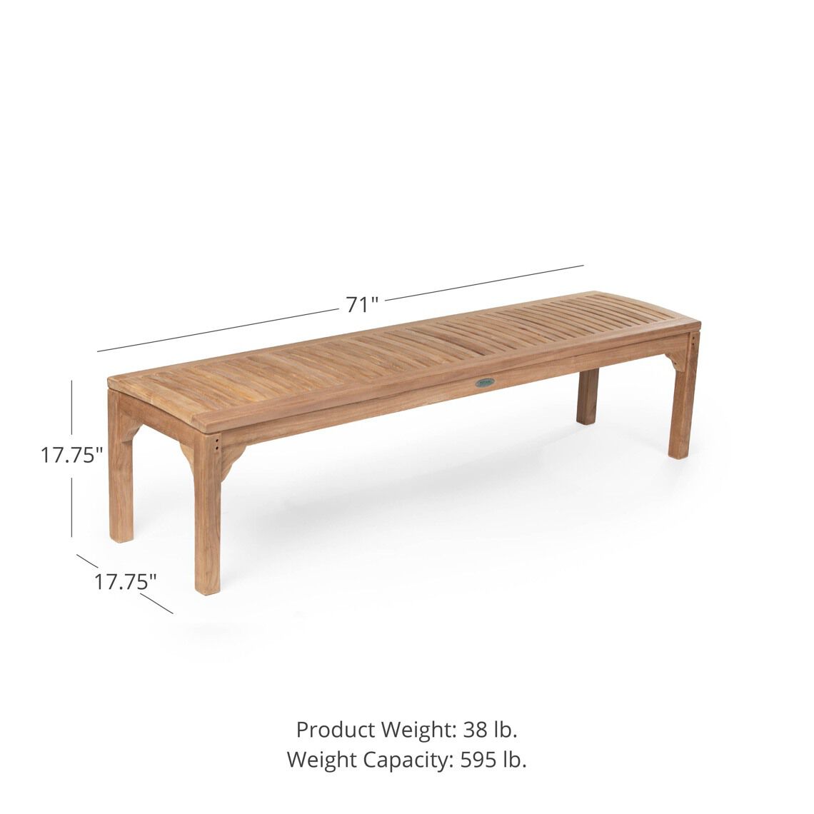 SCRATCH AND DENT - Grade A Teak 71" Marley Backless Bench - FINAL SALE - view 2