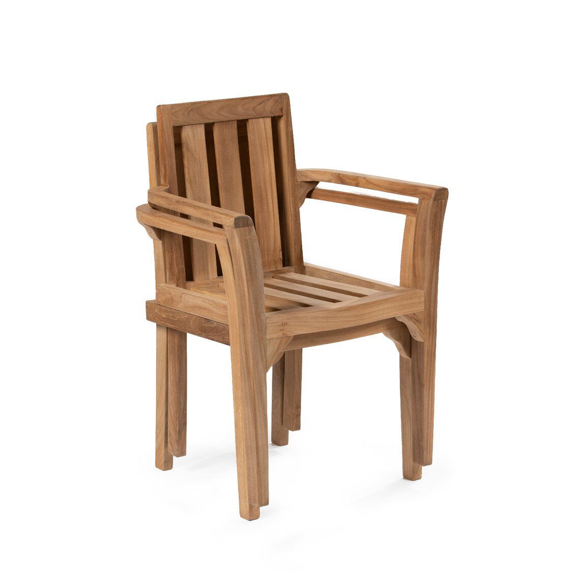 SCRATCH AND DENT - Grade A Teak 2 Pack Classic Stacking Chairs - FINAL SALE - view 1