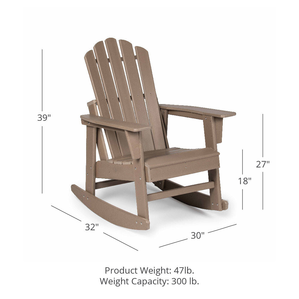 SCRATCH AND DENT - Everwood Hilltop Adirondack Rocking Chair - Driftwood - FINAL SALE