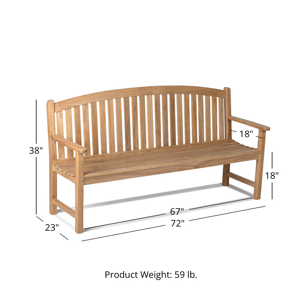 Solstice Grade A Teak Benches | 6' - view 18