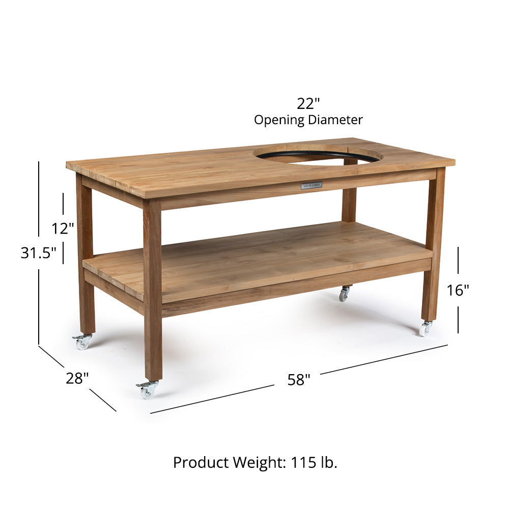 Grade A Teak Ceramic Grill Table for Kamado Grills | Grade A Teak - view 8