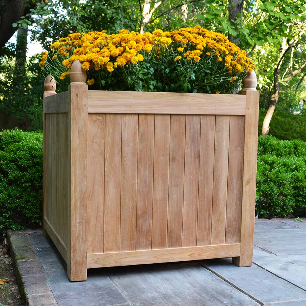 teak window box planters Scratch and Dent, Grade A Teak 33" Square Planter Box