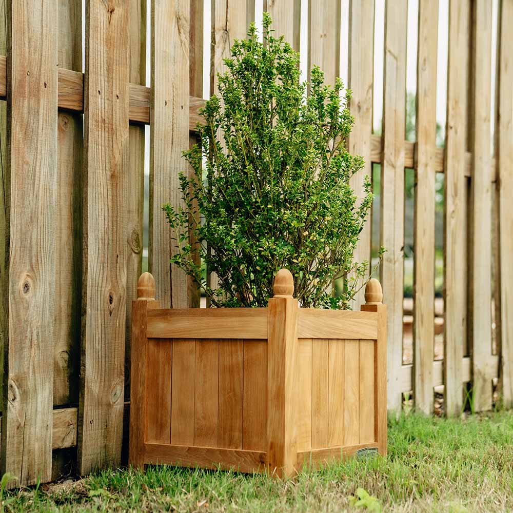 teak window box planters Scratch and Dent, Grade A Teak 33" Square Planter Box