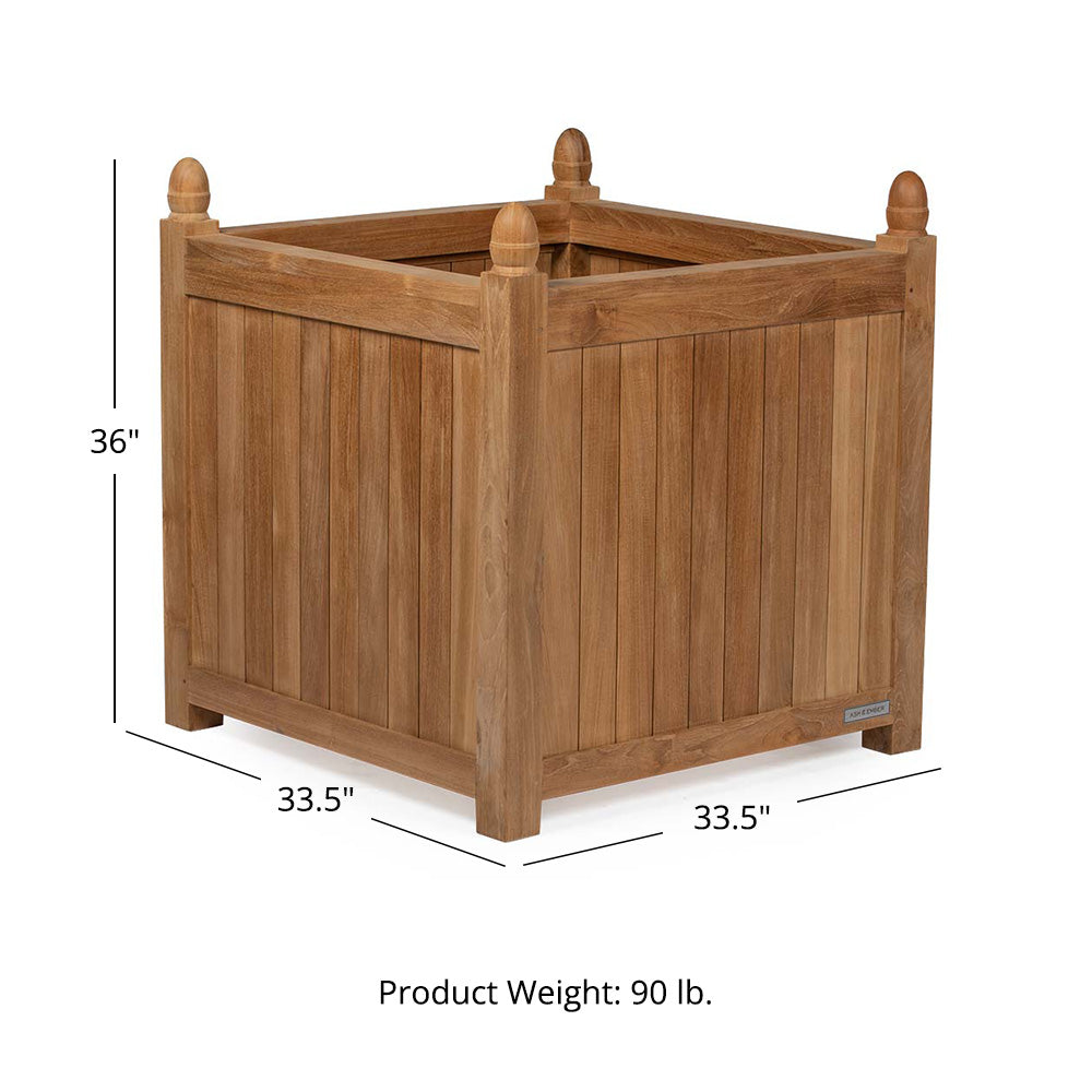 Solstice Grade A Teak Square Planter Box - Planter Box Size: 33" | 33"