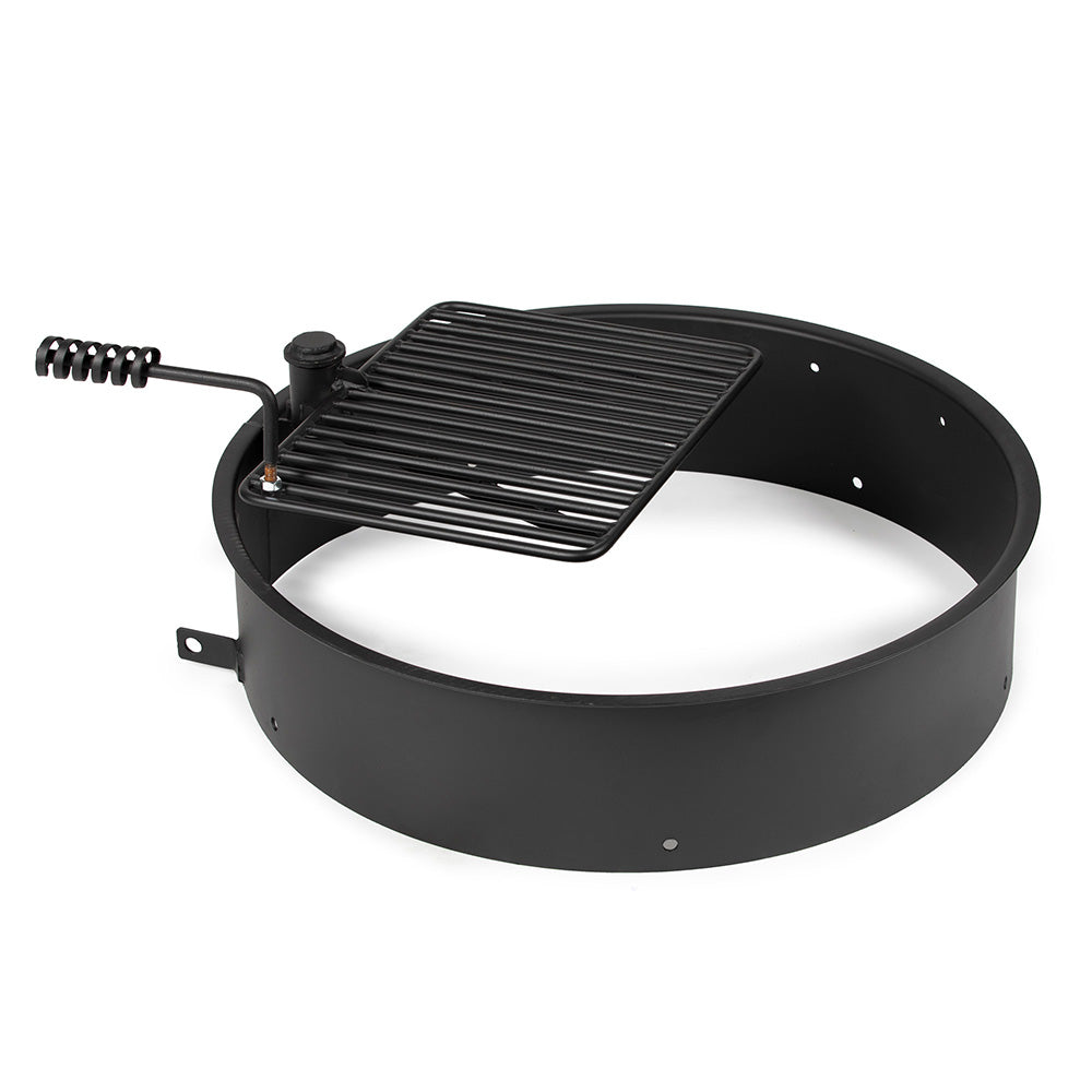 Steel Camp Fire Ring & Outdoor Cooking Grate | Ash & Ember