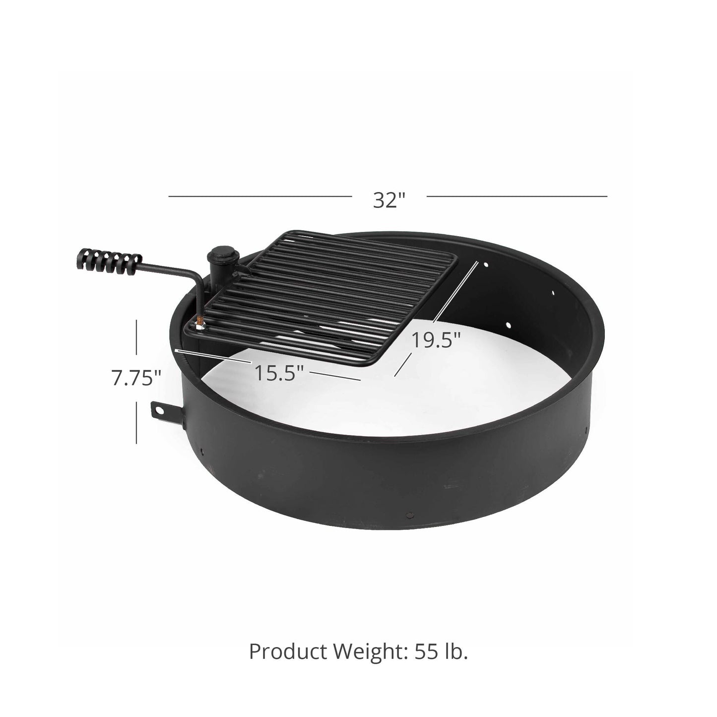 SCRATCH AND DENT - 32" Steel Camp Fire Ring & Outdoor Cooking Grate - FINAL SALE - view 6