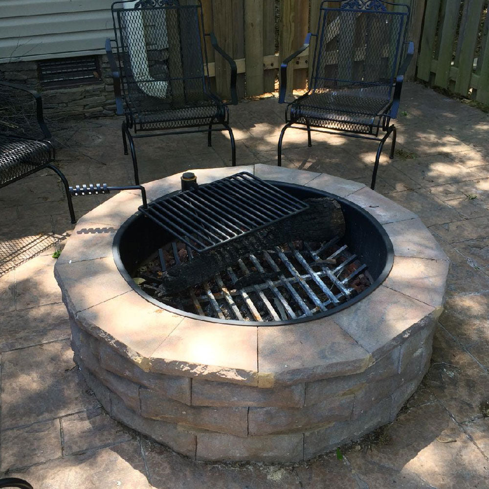 SCRATCH AND DENT - 32" Steel Camp Fire Ring & Outdoor Cooking Grate - FINAL SALE