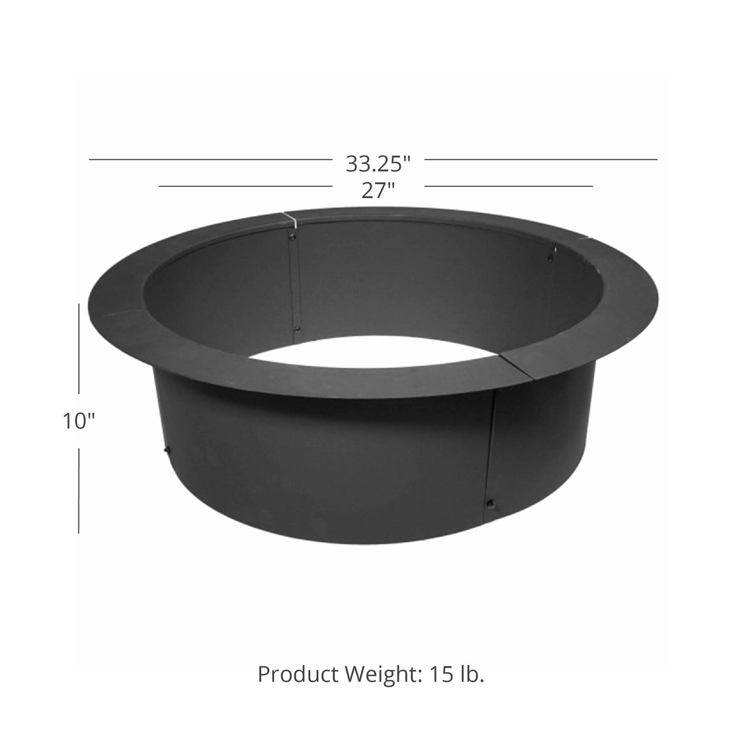Steel Fire Pit Liner - Liner Size: 33" | 33" - view 9