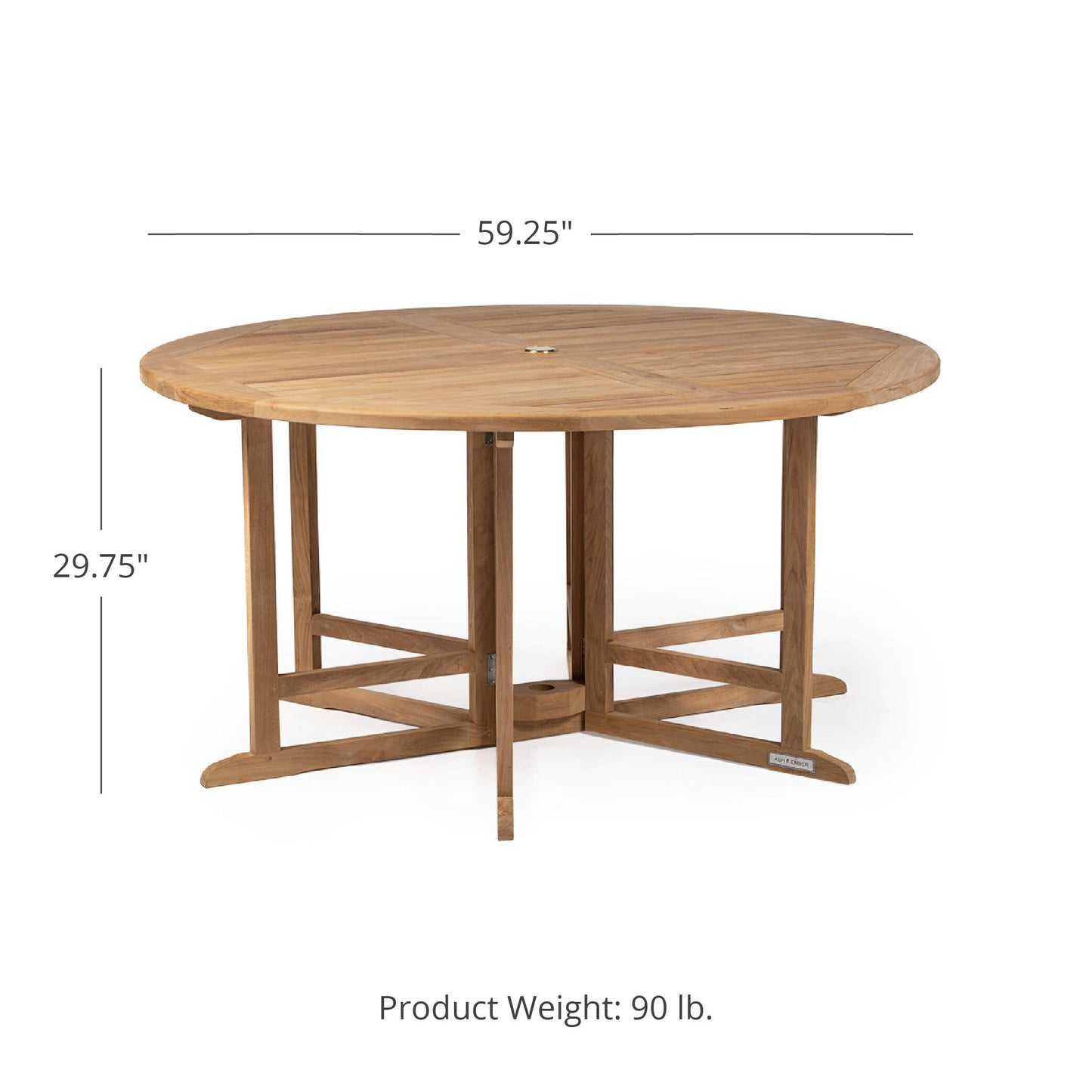 SCRATCH AND DENT - Luna Grade A Teak 59" Folding Table - FINAL SALE - view 10