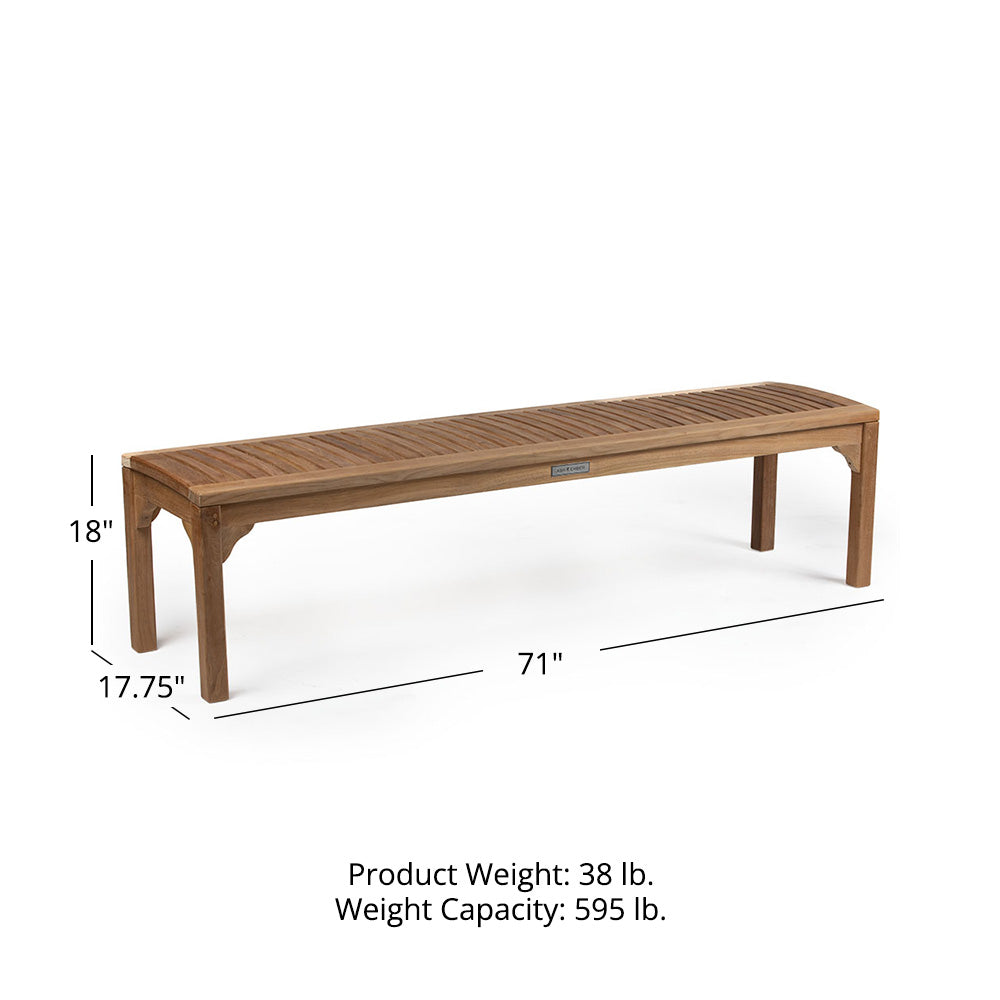 Sage Grade A Teak Backless Benches | 71" - view 16