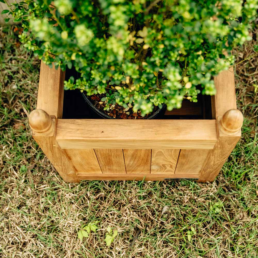 Solstice Grade A Teak Square Planter Box - Planter Box Size: 25" | 25"