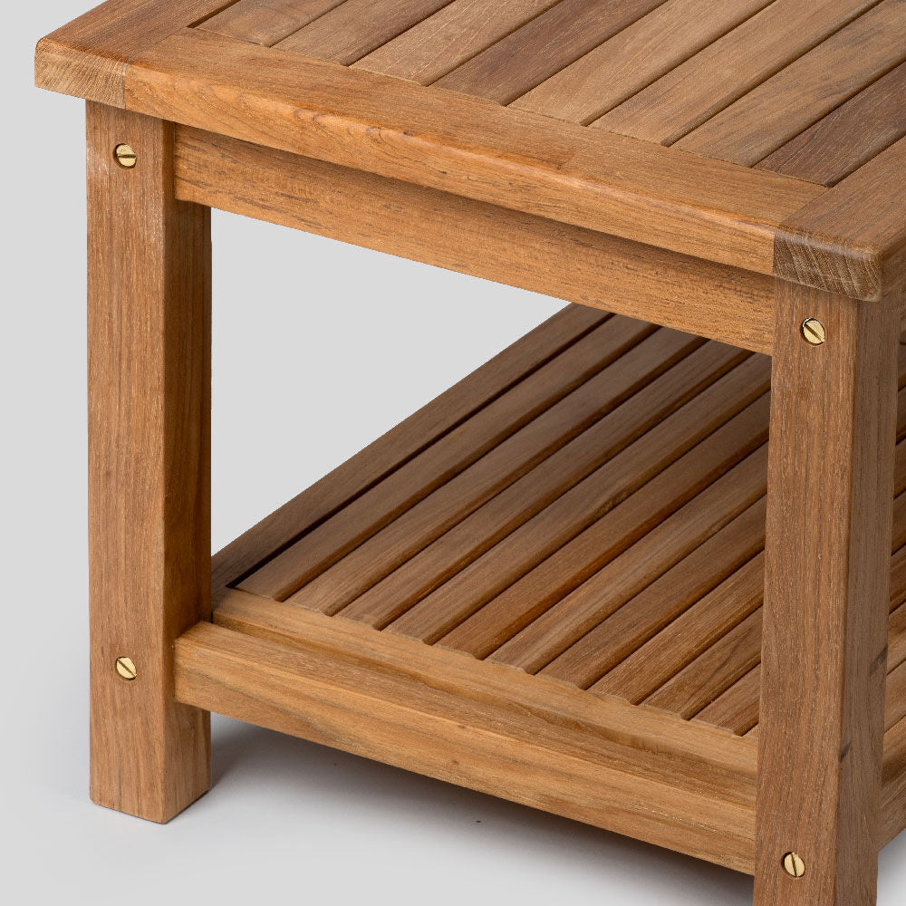 Sierra Grade A Teak 47" Outdoor Coffee Table with Shelf - view 7