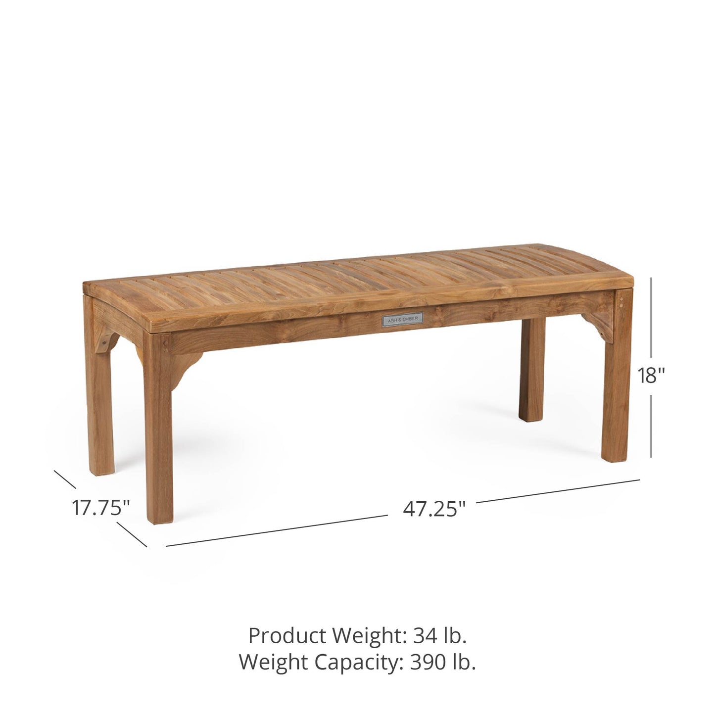 Sage Grade A Teak Backless Benches | 47" - view 6