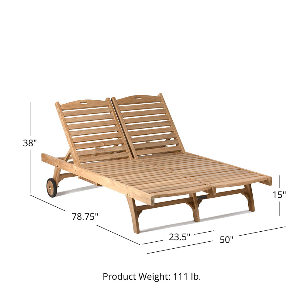 Hawthorne Grade A Teak Double-Wide Lounge Chair - view 10